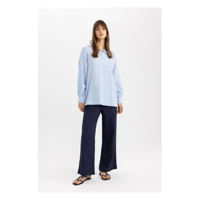 DEFACTO Wide Leg Muslin Trousers