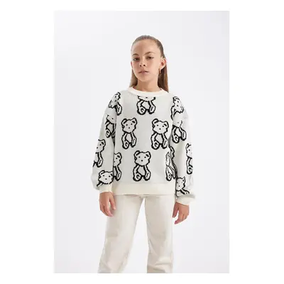 DEFACTO Girl Oversize Fit Crew Neck Sweater