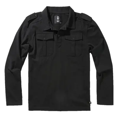 Jersey Willis Polo Shirt with Long Sleeves Black