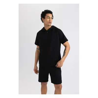 DEFACTO Fit Standard Fit Hooded Short Sleeve T-Shirt