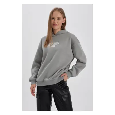 DEFACTO Coool Oversize Fit Hooded Thick Sweatshirt