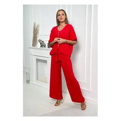 Set of blouse with red trousers