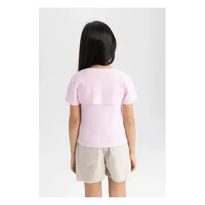 DEFACTO Girl's Corduroy 2-Pack Short Sleeve T-Shirt