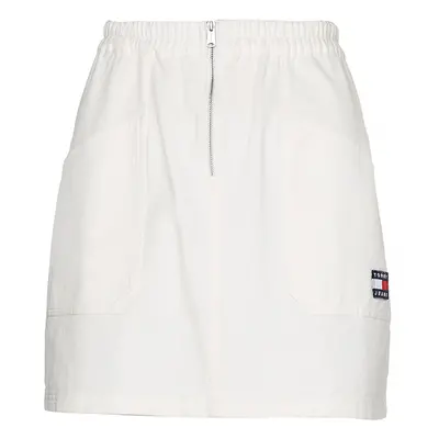 Tommy Jeans Skirt - TJW SURPLUS ZIP MINI SKIRT white