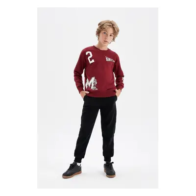 DEFACTO Boy Printed Sweatshirt Tracksuit Bottom 2-Piece Set