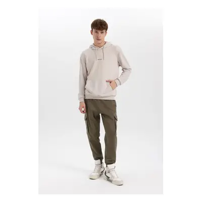 DEFACTO Cargo Pocket Waist Tie Elastic Leg Basic Plain Jogger Sweatpants