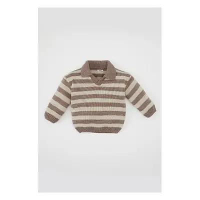 DEFACTO Baby Boy Polo Neck Striped Sweater