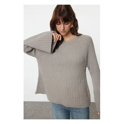 Trendyol Mink More Sustainable Wide Cut Peplum Detailed Knitwear Sweater