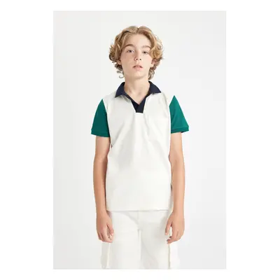 DEFACTO Boy's Pique Short Sleeve Polo T-Shirt