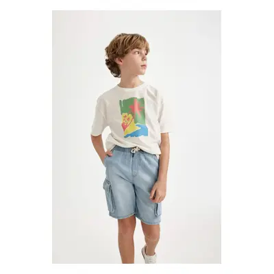 DEFACTO Boys Oversize Fit Crew Neck Printed Short Sleeve T-Shirt