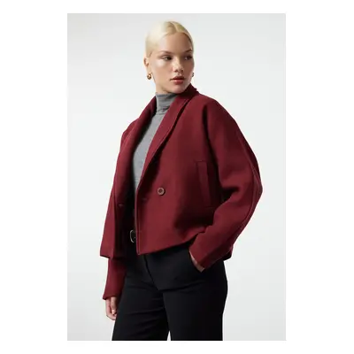 Trendyol Claret Red Regular Short Wool Coat