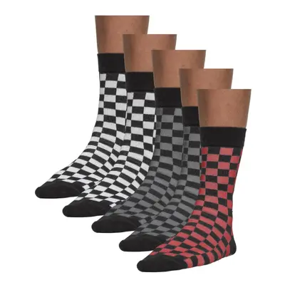 Check Socks 5-Pack blk/h.grey/wht