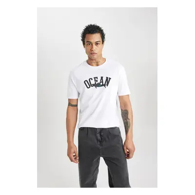 DEFACTO Regular Fit Crew Neck Printed Short Sleeve T-Shirt