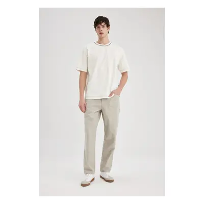 DEFACTO Relax Fit Straight Leg Linen Blend Trousers