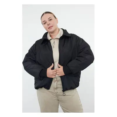 Trendyol Curve Black Regular Fit Puffer Quilted Jacket