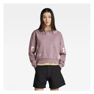 G-STAR Sweatshirt - Multi gr cropped loose sw wmn purple