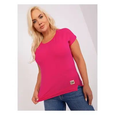 Women's cotton blouse fuchsia plus size