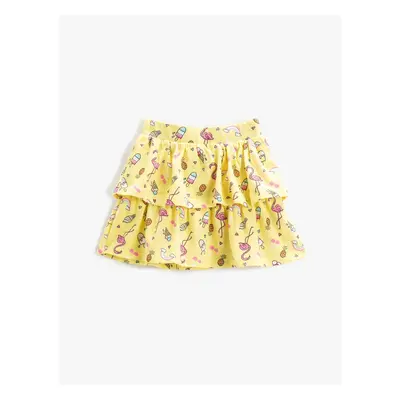 Koton Patterned Skirt with Ruffles