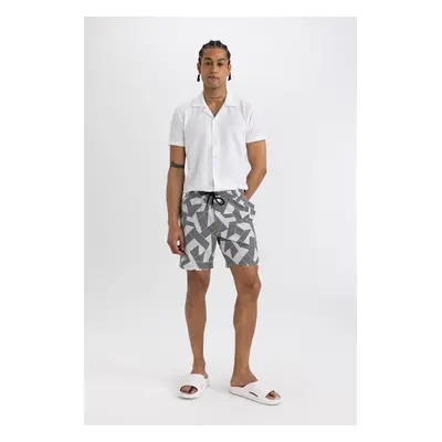 DEFACTO Fit Regular Fit Printed Flexible Textured Short Swim Shorts