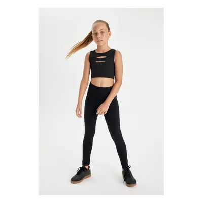 DEFACTO Girl Standard Size Black Basic Plain Leggings