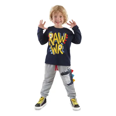 Denokids Rawr Boy T-shirt Tracksuit Bottom Set