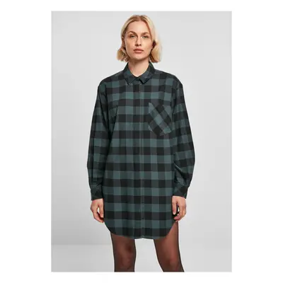 Women's shirt dress oversized flannel jasper/black