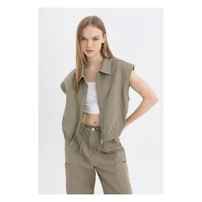 DEFACTO Cool Regular Fit Zippered Gabardine Vest