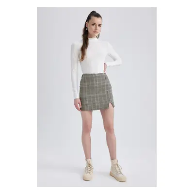 DEFACTO Patterned Slit Woven Mini Skirt