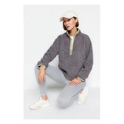 Trendyol Gray Plush Knitted Sports Sweatshirt