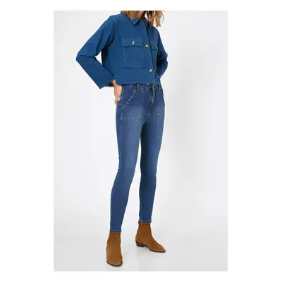 Koton Women's Blue Carmen Jeans