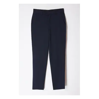 Trendyol Navy Blue Gray Slim Fit Italian Cut Chino Fabric Trousers