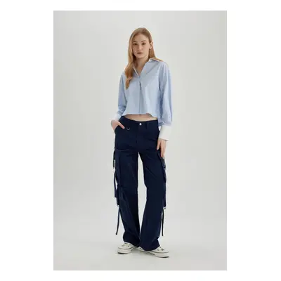 DEFACTO Cool Wide Leg Wide Leg Cargo Gabardine Trousers