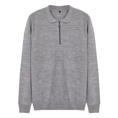 Trendyol Grey Slim Fit Crew Neck Textured Knitwear Sweater