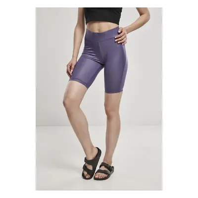 Women's synthetic leather cycling shorts - dark purple