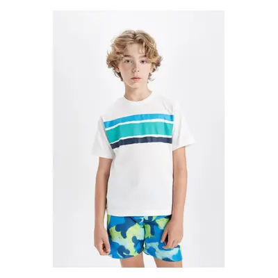 DEFACTO Boy's Crew Neck Printed Short Sleeve T-Shirt