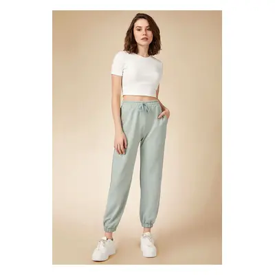 Happiness İstanbul Women's Teak Green Sweatpants With Pockets