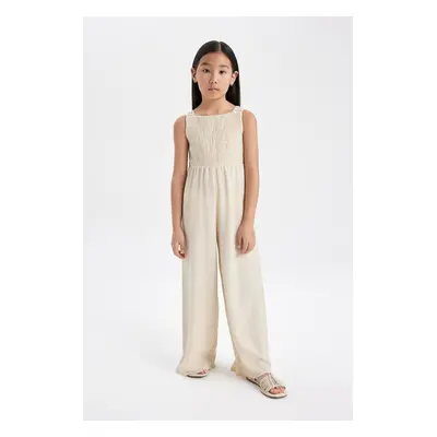 DEFACTO Girl's Sleeveless Wrapped Long Jumpsuit