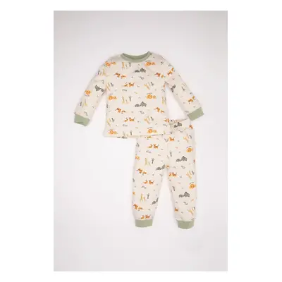 DEFACTO Baby Boy Safari Patterned Long Sleeve Pajama Set