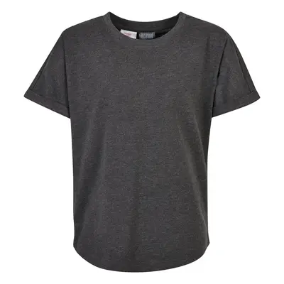 Boys Long Shaped Turnup Tee Charcoal