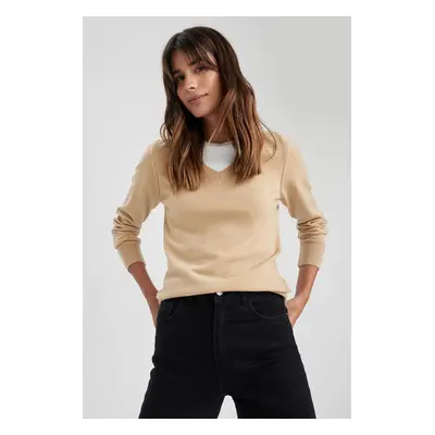 DEFACTO Regular Fit V-Neck Basic Sweater