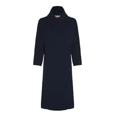 Tommy Hilfiger Dress MATT&SHINE ROLL-NK DRESS 3/4 SL navy blue