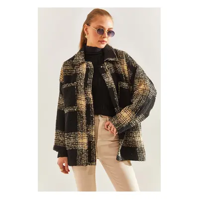 Bianco Lucci Women's Plaid Patterned Jacket