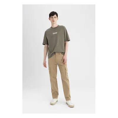 DEFACTO Cargo Fit Straight Leg Gabardine Trousers