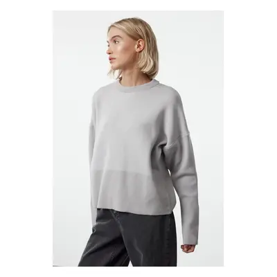 Trendyol Gray Premium Yarn/Special Yarn Soft Textured Knitwear Sweater