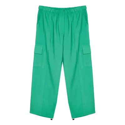 Trendyol Green Cargo Pocket Wide Leg Woven Trousers