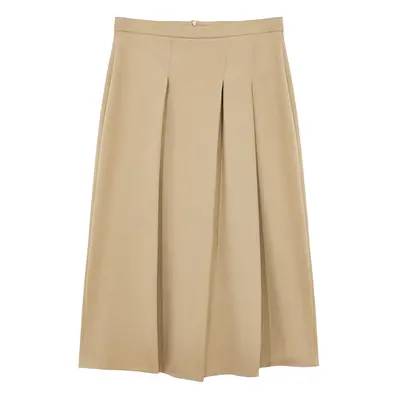 Trendyol Limited Edition Mink Fabric Pleated Midi Length Woven Skirt