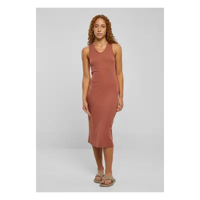 Women's sleeveless terracotta midi dress