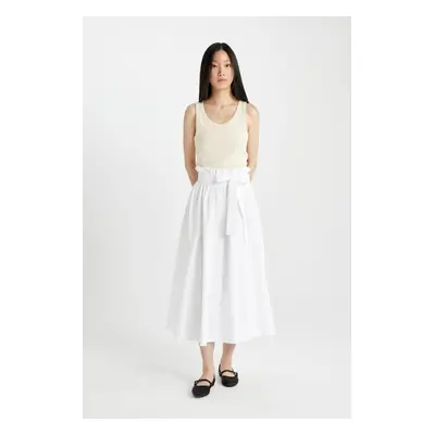 DEFACTO A Cut Regular Waist Poplin Midi Skirt