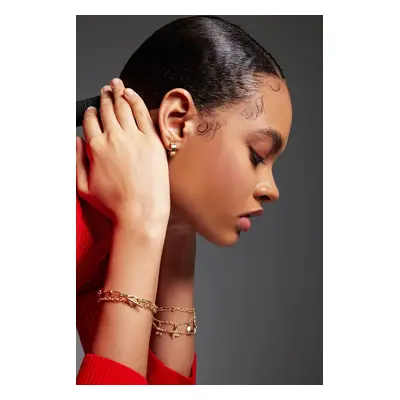 DEFACTO Women's 3-Piece Gold Hoop Earrings