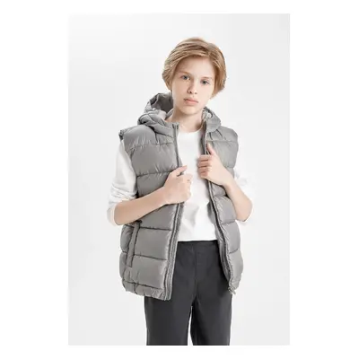 DEFACTO Boy's Water Repellent Hooded Puffer Vest